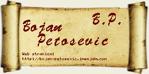 Bojan Petošević vizit kartica